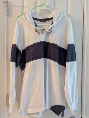 Orvis Navy And White Stripe Pullover